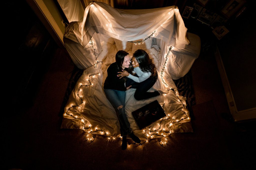 couple in lights photo