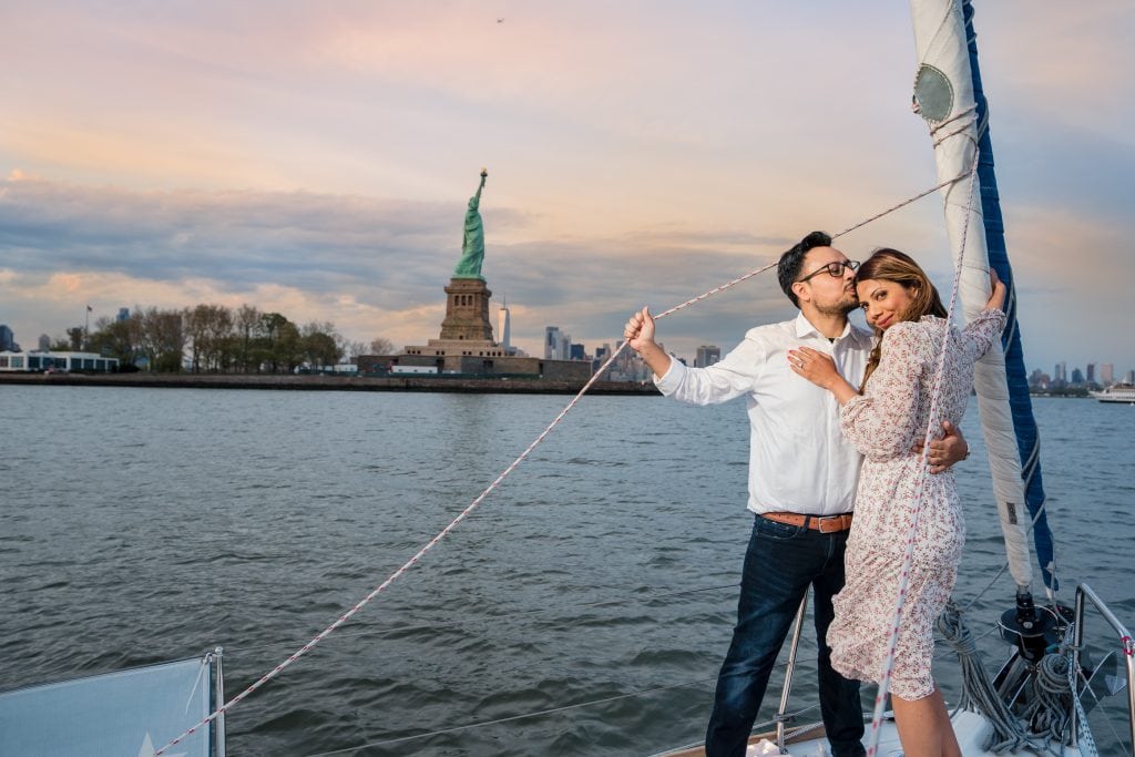 Statue Of Liberty Engagement Photo