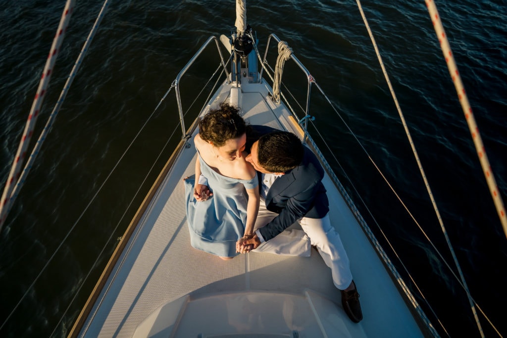 NJ Proposal Photographer on a Boat - Electric Love Studios